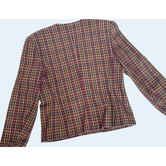 Vintage DAVID N 80s / 90s Plaid Checkered Blazer / jacket Size Small - Picture 6 of 8